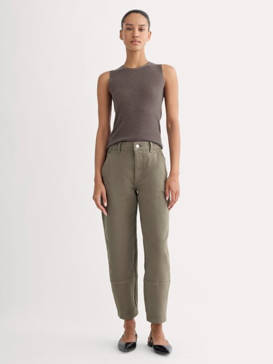Everlane Pants - Everlane Women's Utility Barrel Pant in Taupe, Size 14, Cotton/Twill